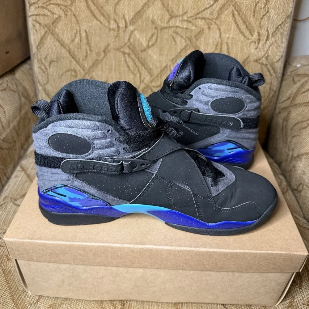 Nike Jordan Air Jordan 8 Retro Aqua Black Blue 2015 305381-025 Men's Size 11